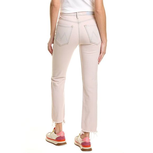 Mother Womens  The Tomcat Dunked In Trouble Ankle Jean, Pink - Picture 2 of 3